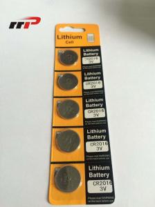 China Primary Button Cell 75mAh CR2016 Lithium Battery 3.0V / Li-MnO2 Blister Card Coin Battery wholesale