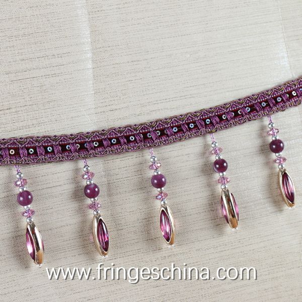 Handmade fashionable chain beads lace tassels fringes for curtain/sofa/pillow decoration