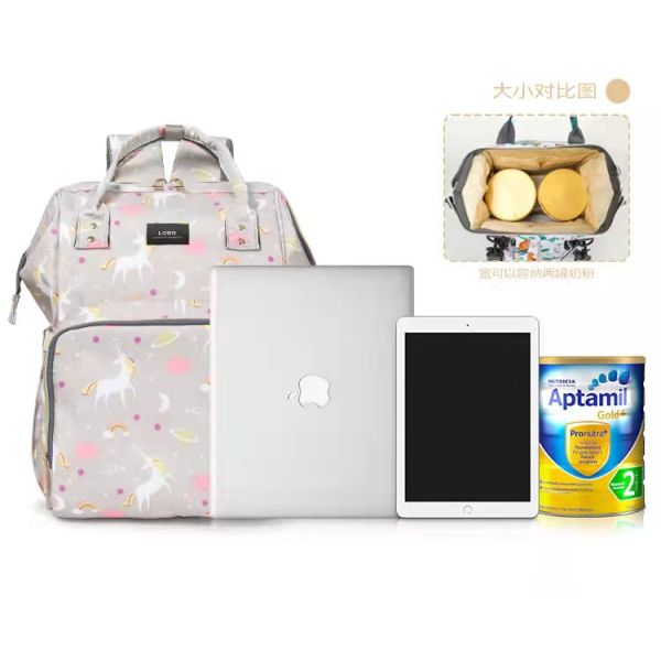 Fashion Backpack Multi-functional Print Mother Bag Large Capacity Baby Diaper Bag With Stroller Strap For Mom