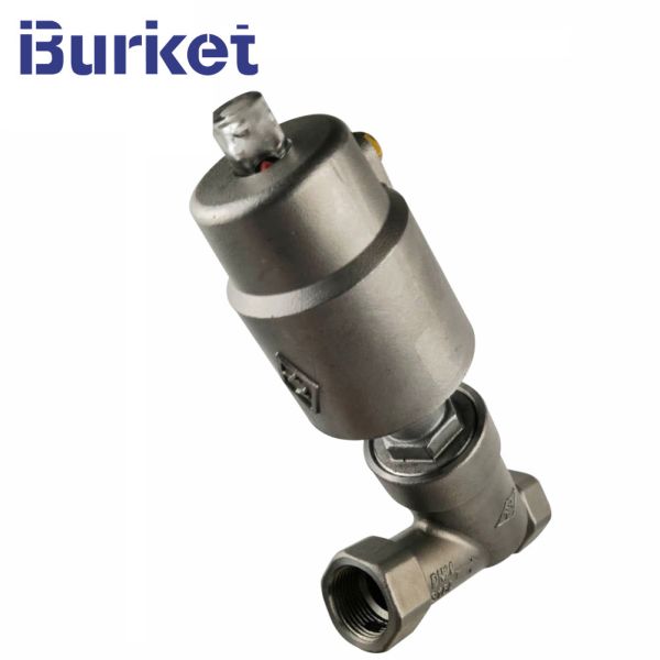 DN80 PN16/20 Stainless Steel Thread Angle Seat Valve with SS304/Plastic pneumatic cylinder