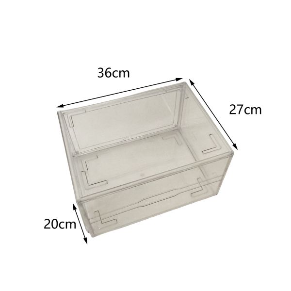 Custom Logo Clear Acrylic Magnetic Shoe Box Foldable Transparent Drop Front Stackable Sneaker Organizer