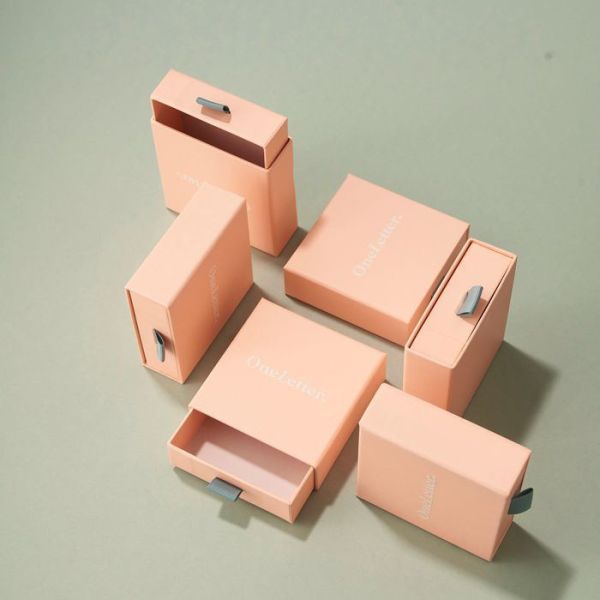 Paperboard Pink Jewelry Gift Boxes Personalized Color