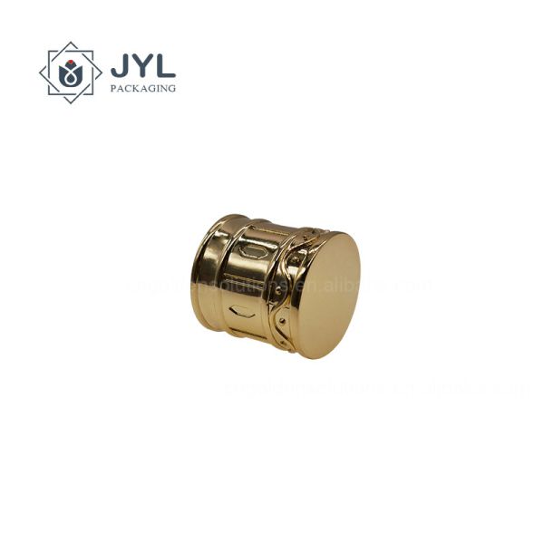 Gold Perfume Bottle Topper Covers Lids Zamac Material Cylindrical With Text