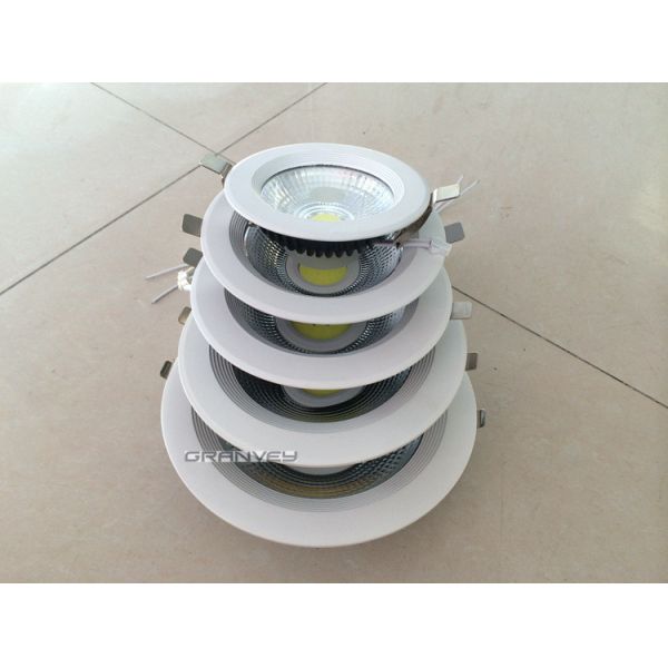 10W Round Recessed LED Down Light High Power Ultra Thin COB 90-100LM/W 3000/6500K