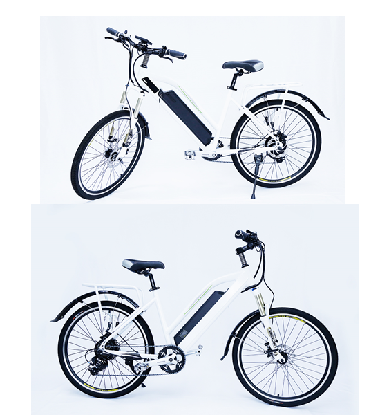 White Water Proof Electric City Bike With Fender,250w 36v, 7 speed , front suspemsion