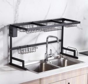 China Width 33 Inch OEM Stainless Steel Kitchen Rack Over Sink 520mm Height on sale