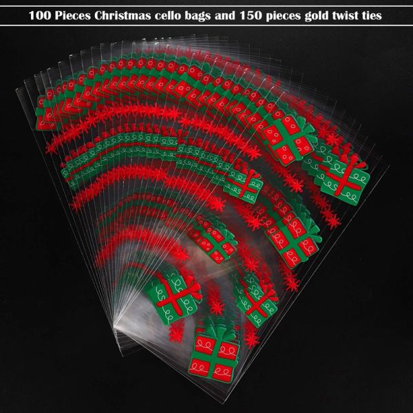 Non Toxic Holiday Treat Bags / OPP Plastic Bags For Candy Packing