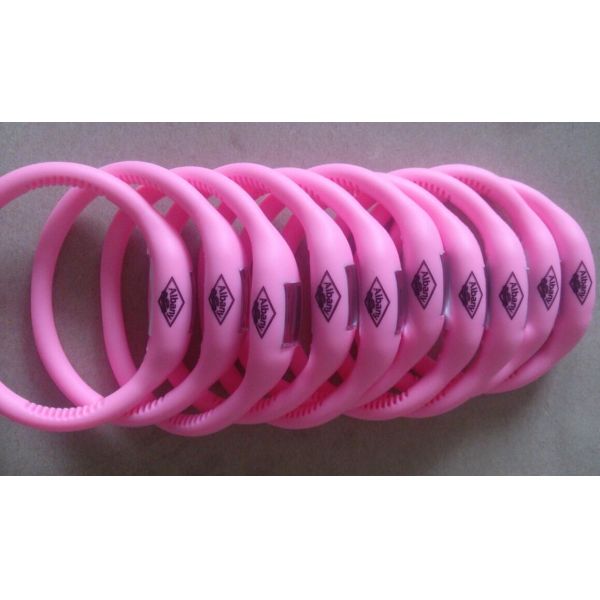 Quality Custom ALBANY Silicone Ion Sport Bracelet Watch With Black Logo Printed , Packing With Instruction Paper for sale