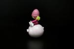 One Inch Height Plastic Toy Figures A Girl With Pinky Hat On A Pig As Tumbler