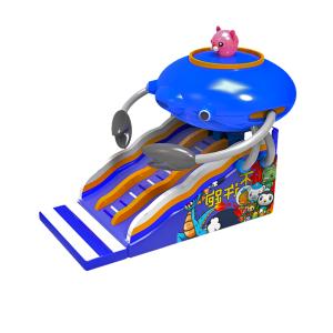 China Children Fun Park Inflatable Spaceship Slide For Rentals wholesale