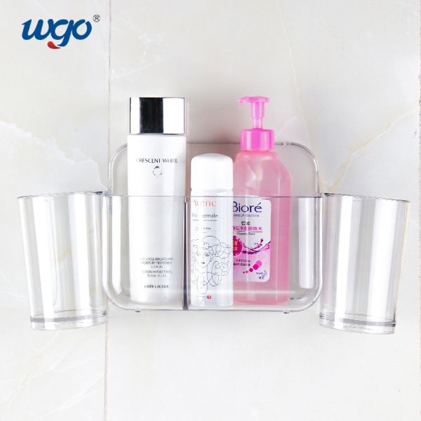 ODM Wall Mounted Clear Toothbrush Cup Holder 140mm High Damage Free