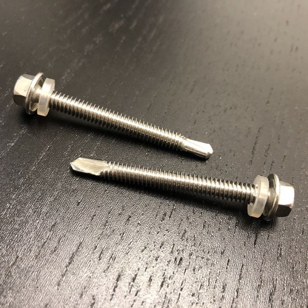M5.5 SS 410 Galvanized Self Drilling Screws 38mm Hex Head Tek Screws With EPDM Washer