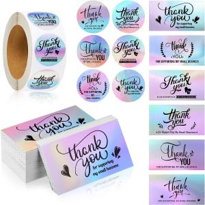 China Thank You Cards, Christmas Stickers Set,  Thank You Business Card Thank You Roll Labels Thank You for Support wholesale