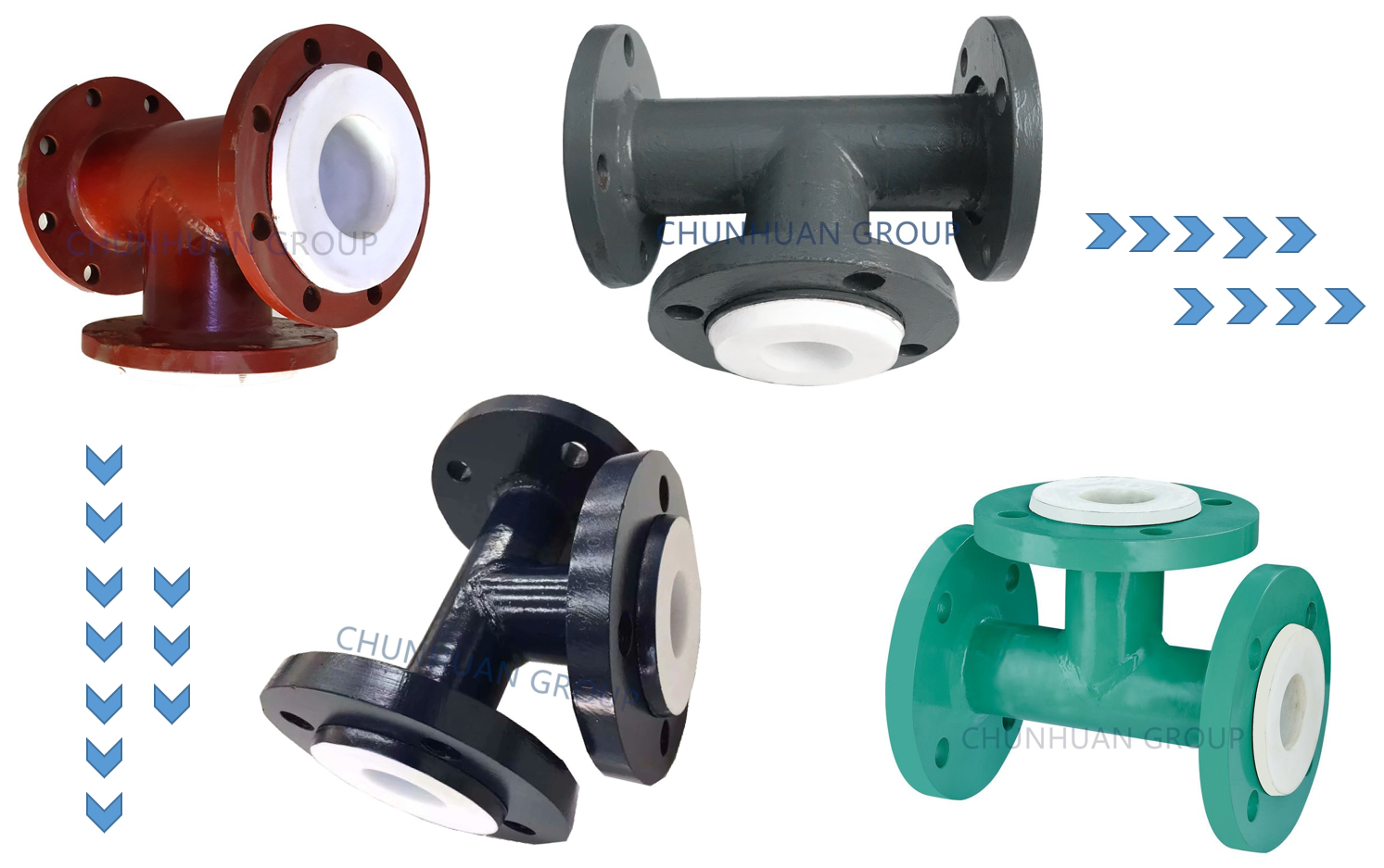 SGS High Pressure Resistance Tee Equal PTFE Lined Pipe