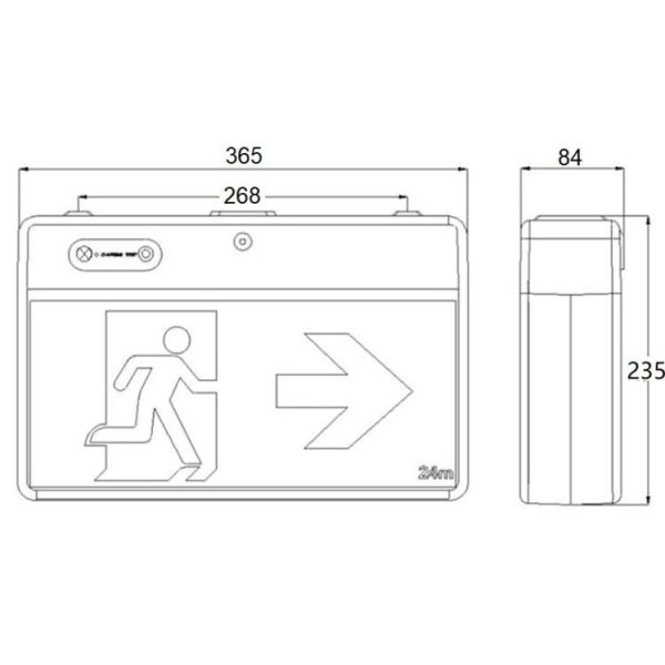 60Hz Lithium Ion Battery Emergency Light LED Quick Fit Exit Box White 4W 60lm EGS4QLiA