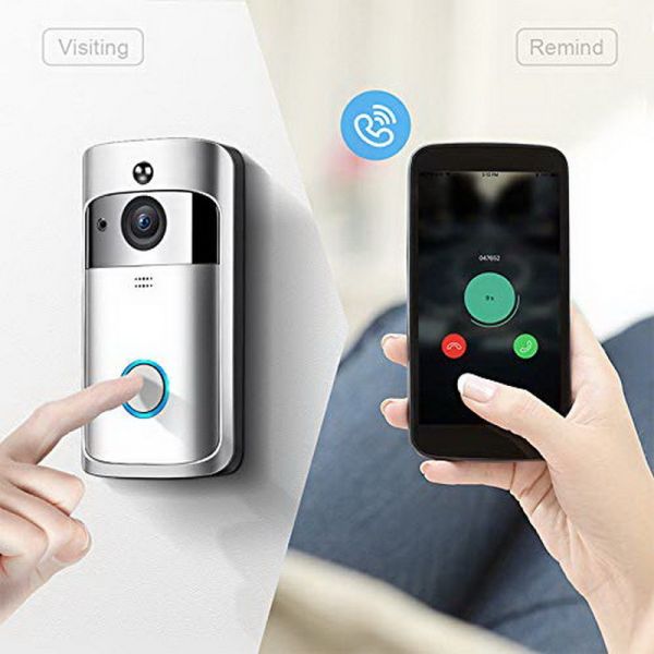 720P 15 Fps WIFI Video Doorbell Visual Recording Two Way Audio Doorbell