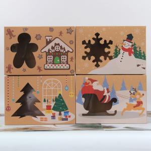 China Christmas PVC Open Gift Box Window Biodegradable Paper Food Container 63g on sale