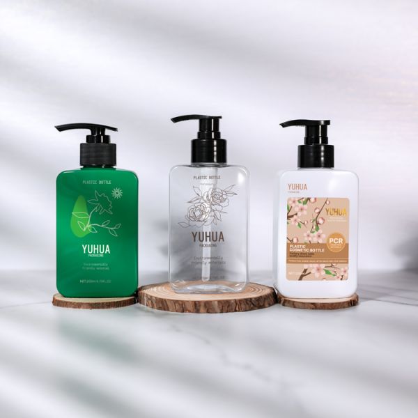 Empty Plastic Bottle 200ML PET Square Shape Shampoo Bottles Plastic Lotion Pump Bottle