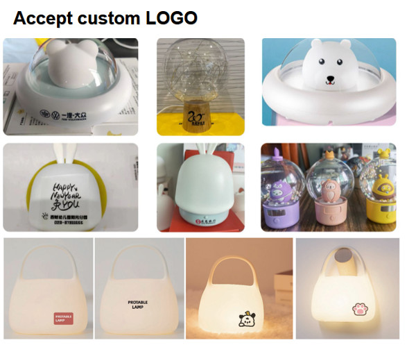 OEM Led Cute Cartoon Silicone Bear Sleep Lamp Usb Rechargeable Night Lamp Baby Bedroom Bedside Night Light