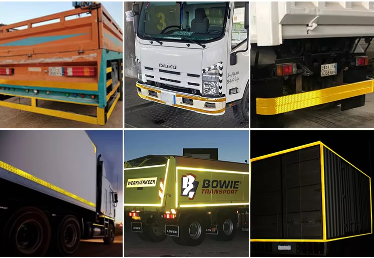 5cm 7.5cm 10cm Saudi Arabic Reflective Warning Yellow Safety Tape SASO 2913 Metallized Truck Reflective Tape For Vehicles