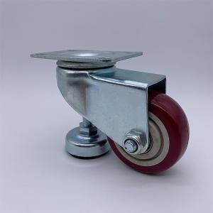 China 4 Inch Heavy Duty Polyurethane Caster Wheels with Leg Leveler wholesale