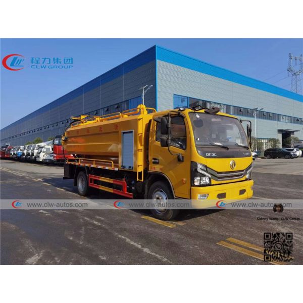 Dongfeng Duolicar 7cbm Vacuum Sewage Suction Truck With High Pressure Cleaning System