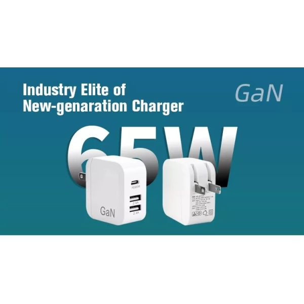 65W 3.0 GaN USB C Charger Type C Foldable Adapter With 3 Port