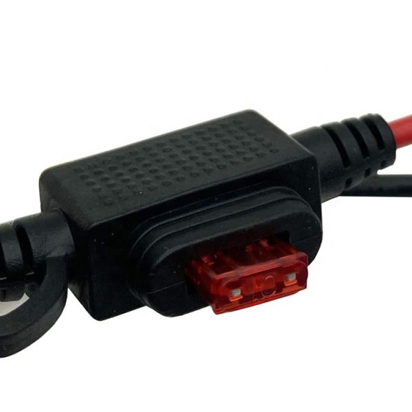10A Fuse DC Jack 5.5x2.1mm to SAE Plug Power Extension Cable for Motorcycle Solar Panel Charger