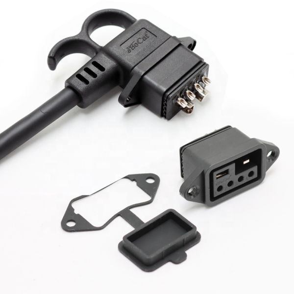 40A Electric Vehicle Charging Connector 2+4 Pin Male And Female Plug Connector