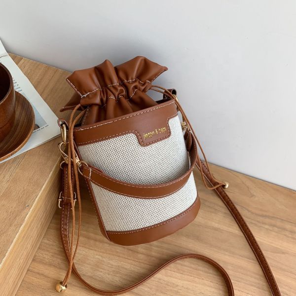 Elegant Luxury Designer Bucket Bag For Ladies And Girls With Drawstring Leather And 2 Colors