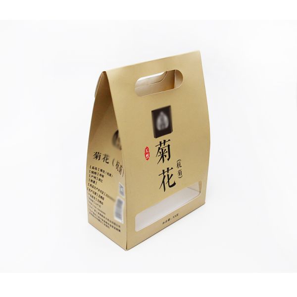 Tea Exquisite Paper Packaging Boxes With Window and Handle Custom Size