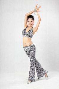 China Zebra Belly Dancing Attire Underwire Halter Bikini Top For Slender Girl wholesale