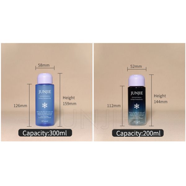 Customized blue purple Color PET Toner Bottle Transparent PET Toner Bottle PET Flat Shoulder Bottle