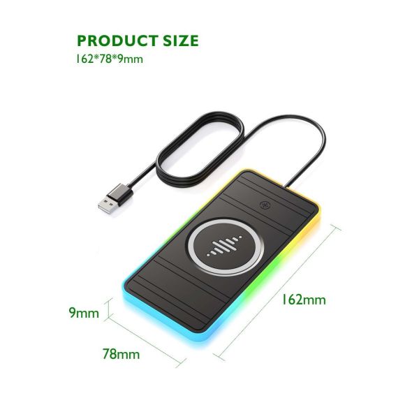 Apple and Samsung Compatible Car Wireless Charging Pad 2 in 1 USB Wireless Car Charger 15W Fast Charging