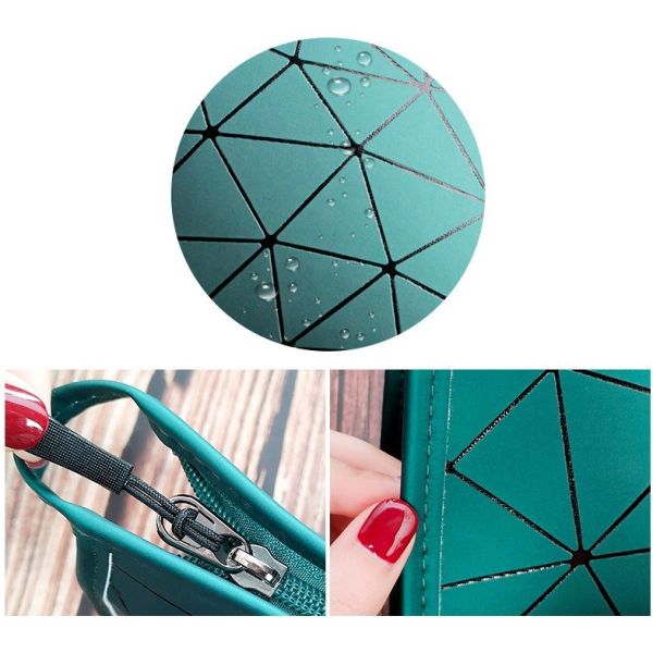 Black PU Leather Brush Lips Pencil Waterproof Cosmetic Bag For Purse