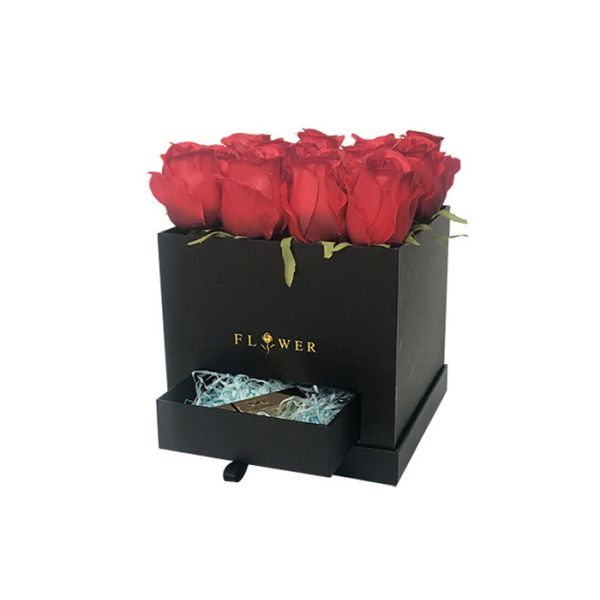 Custom Color Cardboard Flower Delivery Boxes Recyclable For Rose Packaging