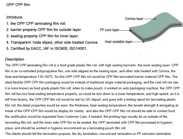 Water Resistant Heat Sealing Film Thermal BOPP Film Roll Custom Printed 500m