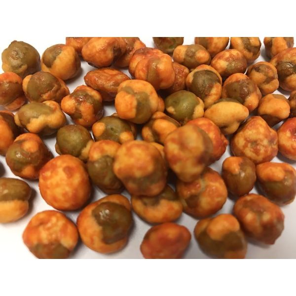 Popular Wholesale Vegan Yellow Wasabi Flavor Fried Coated Green Peas Snack Foods