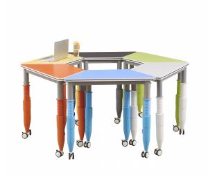 China Modern Height Adjustable Melamine Board Training Room Tables And Chairs wholesale