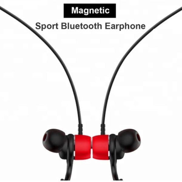 V4.2 Neckband Bluetooth Headphones With Microphone Built In Black Color