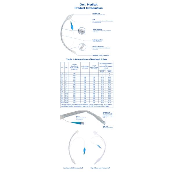 OEM/ODM Solutions Medical Latex-Free Reinforced PVC Cuffed / Uncuffed Endotracheal Tube Fast Delivery & Stock Availability