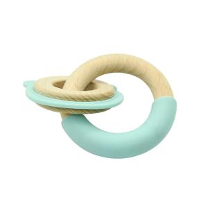 Unique Design Silicone Beech Wooden Rings For Baby Teethers