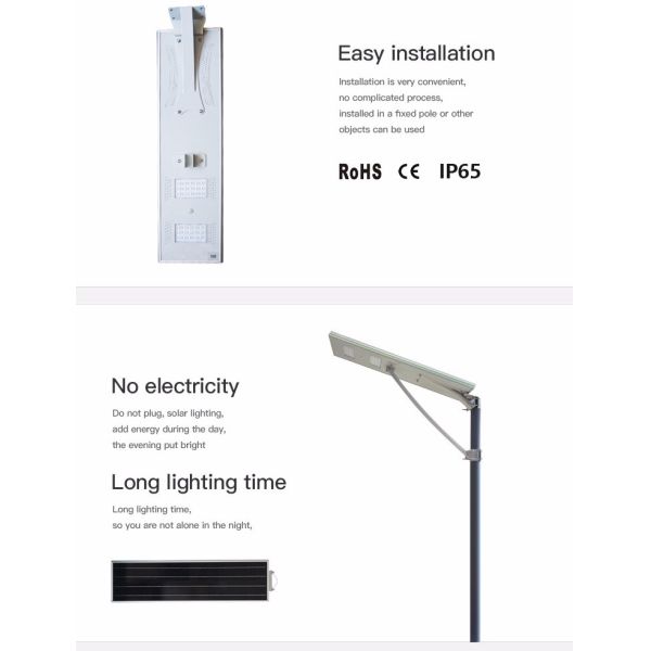 Outdoor lamp garden solar led street light with solar panel 30w