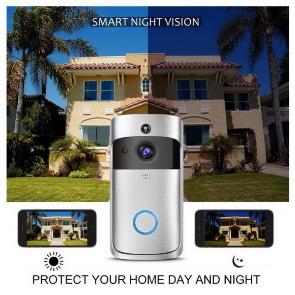 720P 15 Fps WIFI Video Doorbell Visual Recording Two Way Audio Doorbell