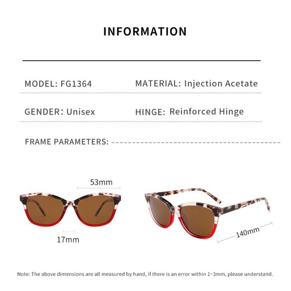 Acetate Frame UV400 Cat Eye Women Sunglasses Double Color Lightweight