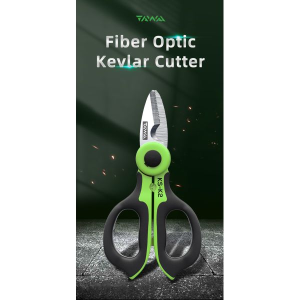 KS-K2 Fiber Optic Kevlar Cutter Stainless Steel Blade Fast Crimping Scissor Cleaver