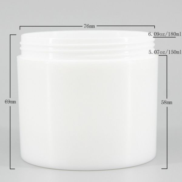 Wide Mouth 50.9g 180ml Plastic Cosmetic Jars