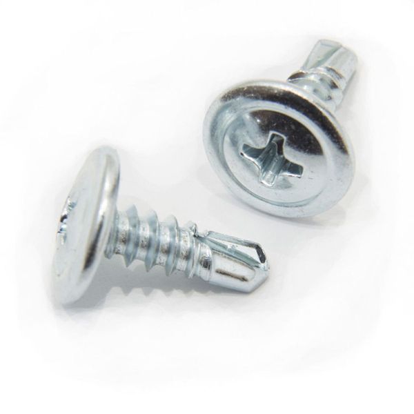 M4.2 X 3/4-Inch Galvanized Self Drilling Screws Wafer Head Phillips Cross Drive