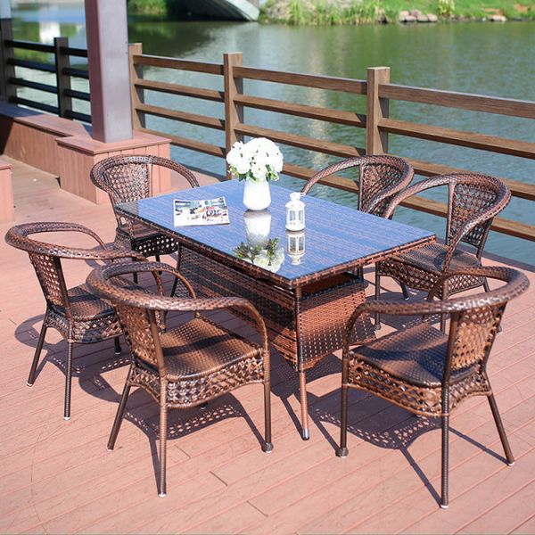 Outdoor Cafe Patio Garden Balcony Hotel Beach Stackable ArmChair for Leisure Outdoor