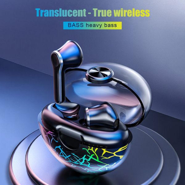 Cracked Colorful True Wireless Stereo Earphones In Ear BT5.0 for Smartphone